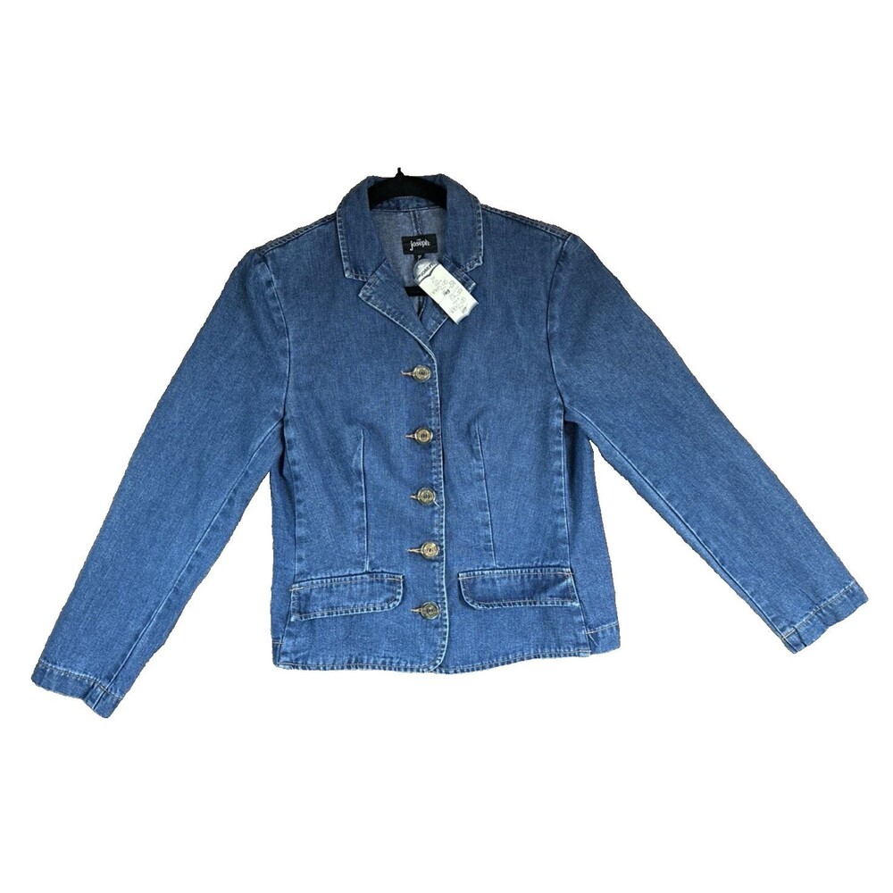 Vintage Y2K For Joseph Denim Blazer Jacket Women’s Size S NWT Structured Blue